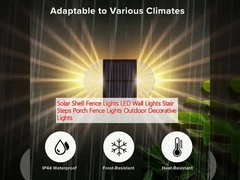 Solar Shell Fence Lights LED Wall Lights Stair Steps Porch Fence Lights Outdoor Decorative Lights