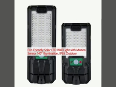 Lumière solaire LED écologique avec capteur de mouvement 140°, IP65 extérieur