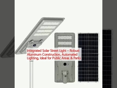 Integrated Solar Street Light – Robust Aluminum Construction, Automated Lighting, Ideal for Public Areas & Parks 