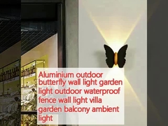 Lumière murale extérieure de papillon en aluminium Lumière de jardin extérieure barrière imperméable à l'eau Lumière murale villa jardin balcon Lumière ambiante