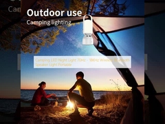 Lumière de nuit LED de camping 70Hz - 18KHz haut-parleur Bluetooth sans fil Portable