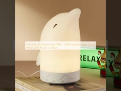 Lumière de nuit LED portable 100V - 240V Dolphin Table Lamp Blanc avec fonction de musique