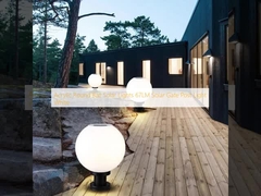 Acrylic Round Ball Solar Lights 67LM Solar Gate Post Light White