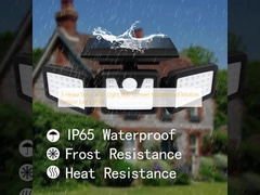 3 Head Solar Wall Light 800 Lumen Waterproof Motion Sensor Light IP65