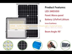6000K - 6500K Lampes d'inondation extérieures étanches à la poussière Lampes de sécurité à énergie solaire