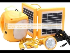Solar Lighting With Led Bulb Portable Solar Power System Emergency LED With Charger Solar Light 