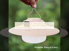 Portable Waterproof Solar LED Camping Lamp Multifunctional Outdoor Hook with Charging Capabilities Camping Ambient Light