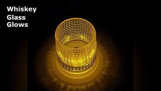 Rotating Whiskey Glass Glows Night Light