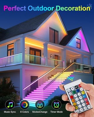 良い値段 8色 太陽光ストライプ 3000K - 3500K スマート LEDストライプライト 音楽同期 オンライン
