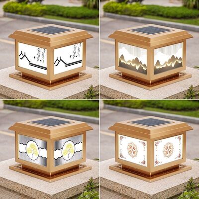 Harga yang bagus 12W Lampu Pilar Tenaga Surya Lampu Pilar Taman Lampu Waterproof on line