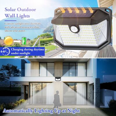 Giá tốt. Ultra-High Solar Motion Sensor Wall Light Kiểm soát nước LED Đèn ngoài cho vườn, hàng rào, sân và an ninh trực tuyến