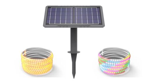Bom preço Eficiência de carregamento faixa de luz solar com efeito de luz colorida RGB corte decoração de luz corda on-line