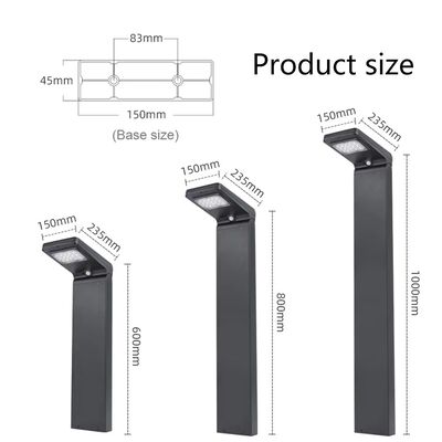 Goede prijs Aluminium Die-Cast Beweging Sensor Zonnebollard IP65 Waterdicht LED voor Tuin Tuinpad Park Buitenhoogtes 60cm 80cm 100cm online