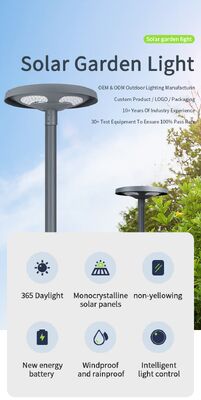 Buen precio Luces solares de jardín de alta eficiencia｜35W Monocristalino IP65 Impermeable｜Iluminación de jardín de villa al aire libre｜Duración de la batería en días lluviosos en línea