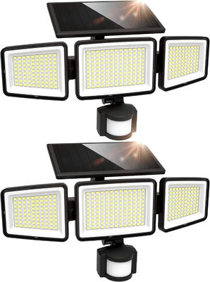 3000 Lumen Solar Wall Light 3 Head Body Motion Sensor Light 8W
