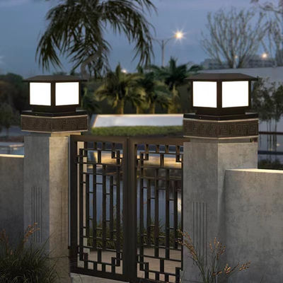 Good price Intelligent Solar Pillar Light 138LM 800LM Solar Gate Pillar Lights Square online