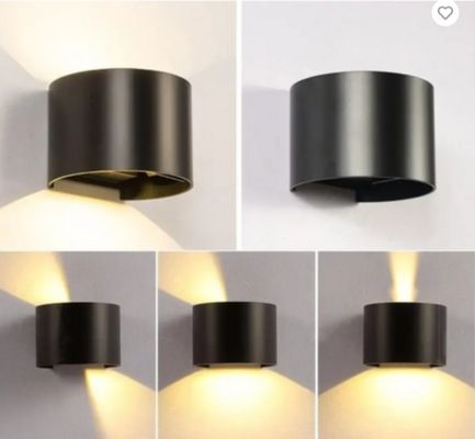 قیمت خوب چراغ دیواری LED دو طرفه سیاه / خاکستری چراغ دیواری بیرونی ضد آب مدرن مینیمالیست آنلاین