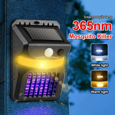 Square-shaped Outdoor Solar LED Wall Light Waterproof Garden Polycarbonate Mosquito Killer Lamp Human Body Induction