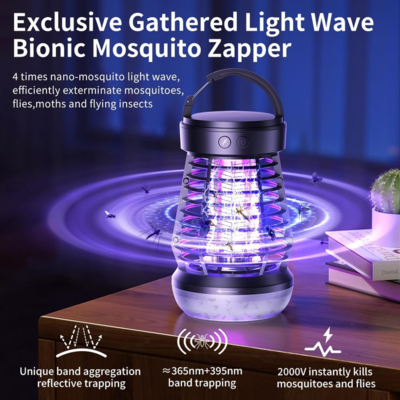 Multi-functional All in One Rechargeable Physical Starlight Mosquito Killer Lamp With Camping Light and SOS Emergency Light