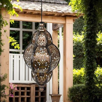 Guter Preis Marokkanische Solar-Hängeleuchte mit offenem Design, Mehrfarboptionen für Garten, Balkon, Korridor, Terrasse, Ambientebeleuchtung Online