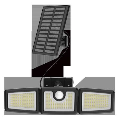 Buen precio Luz de pared con sensor de movimiento solar de alta eficiencia – Iluminación de ángulo amplio de 3 cabezales en línea