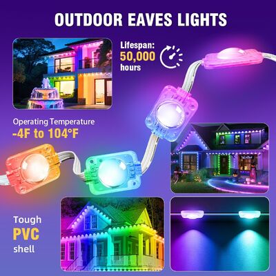 Καλή τιμή Εξωτερικά φώτα για το σπίτι, 100ft RGB + IC έξυπνη εξωτερική διακόσμηση, 50Scene Modes App / Remote Control, IP67 ανθεκτικό στο νερό, διακόσμηση πάρτι διακοπών σε απευθείας σύνδεση